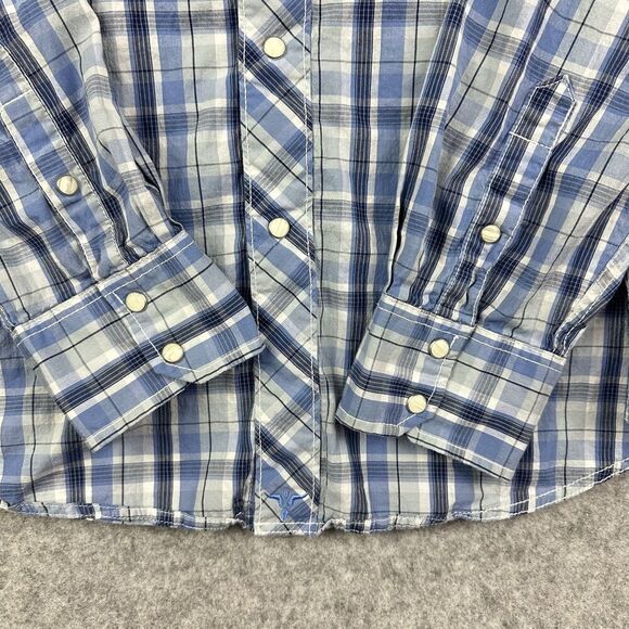 Wrangler 20X Competition Shirt Mens XL Plaid Pearl Snap Flip Cuff Western Rodeo - Picture 8 of 13